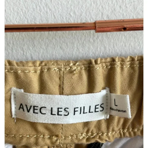 Avec Les Filles Womens Anthropologie Drawstring Cargo Baggy Pants Khaki Tan Sz L - Picture 15 of 15
